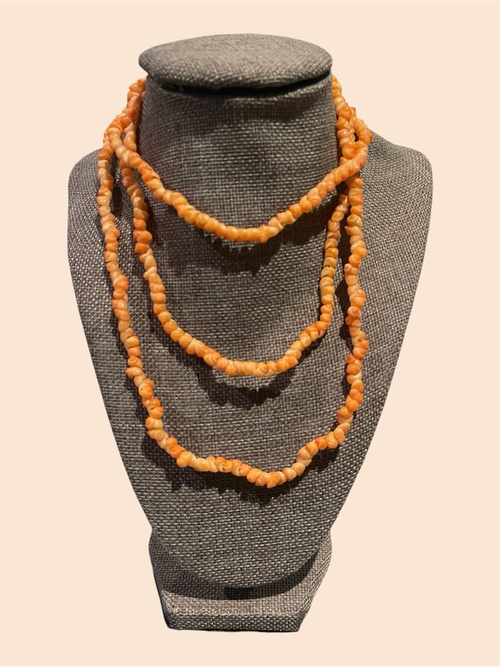Vintage Orange Beaded Layered Necklace - Women Jewelry